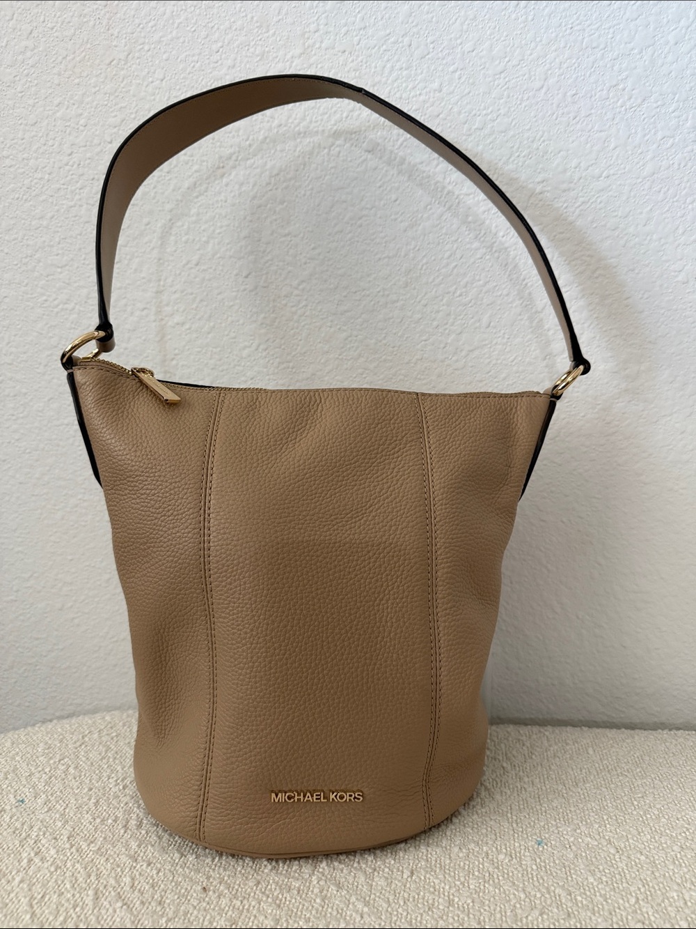 Michael Kors Tan Pebbled Leather Hobo Shoulder Bag
